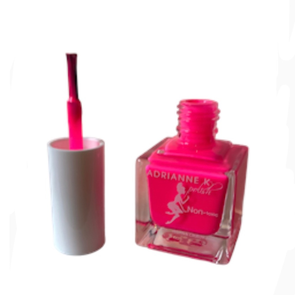 - ADRIANNE K NONTOXIC Neon Nail Polish, Pink Miami Fast Drying. Safe 4 Tee…